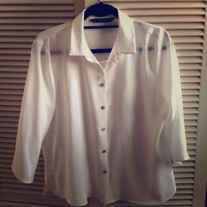 Zara basic white blouse